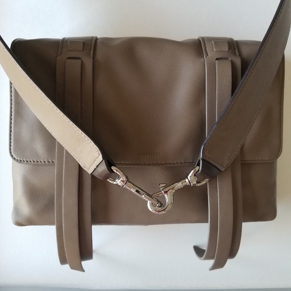 All Saints Lamb Leather Dual Strap Bag